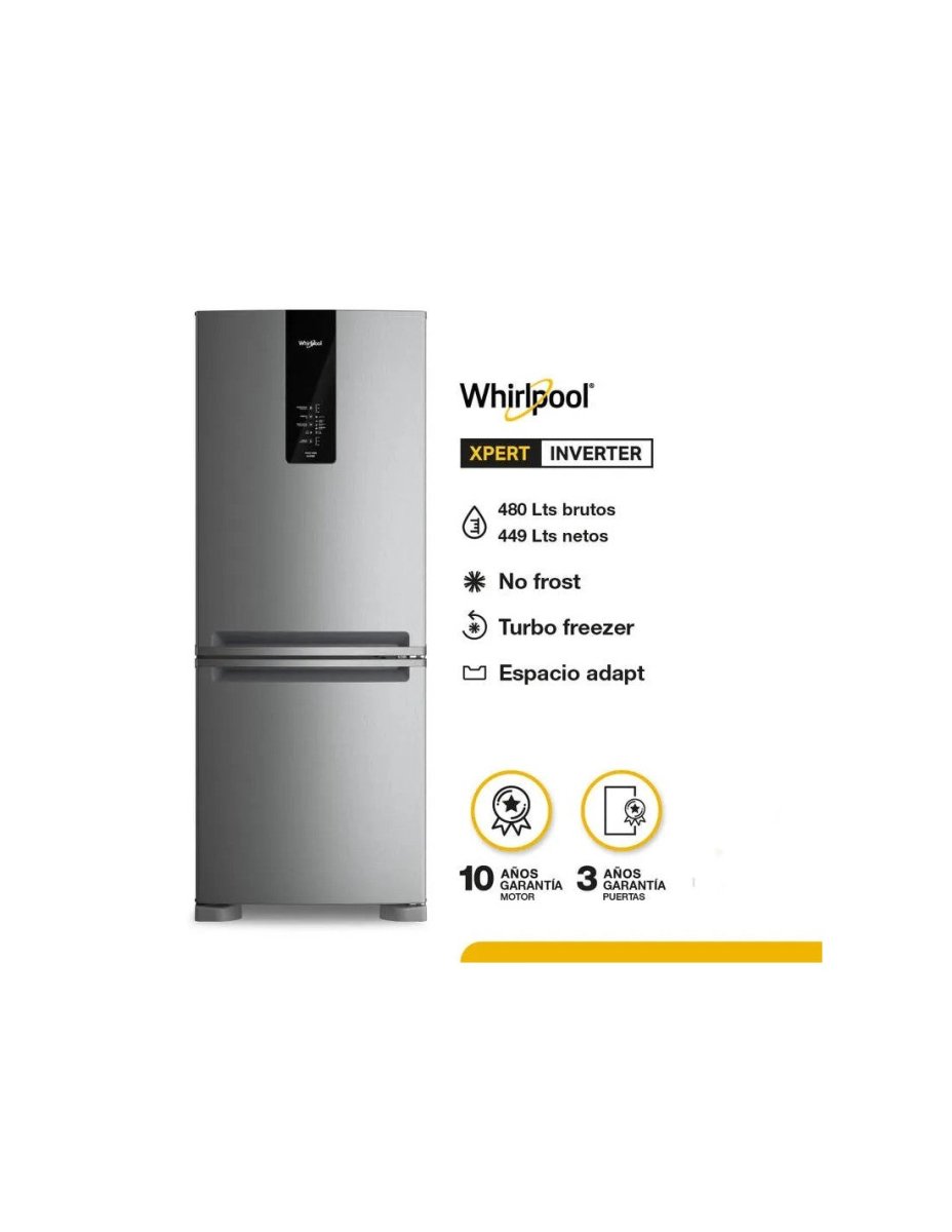 Heladera Whirlpool Wre57ck No Frost Acero Inverter - EcoCity
