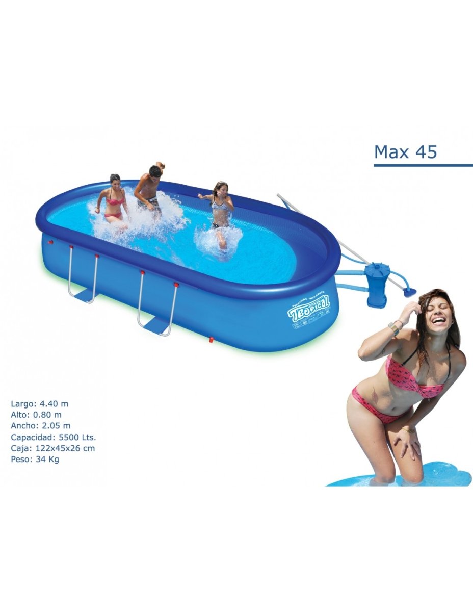 Pileta Sol Inflable Max 45 440x205x80cm 5500 Litros - EcoCity